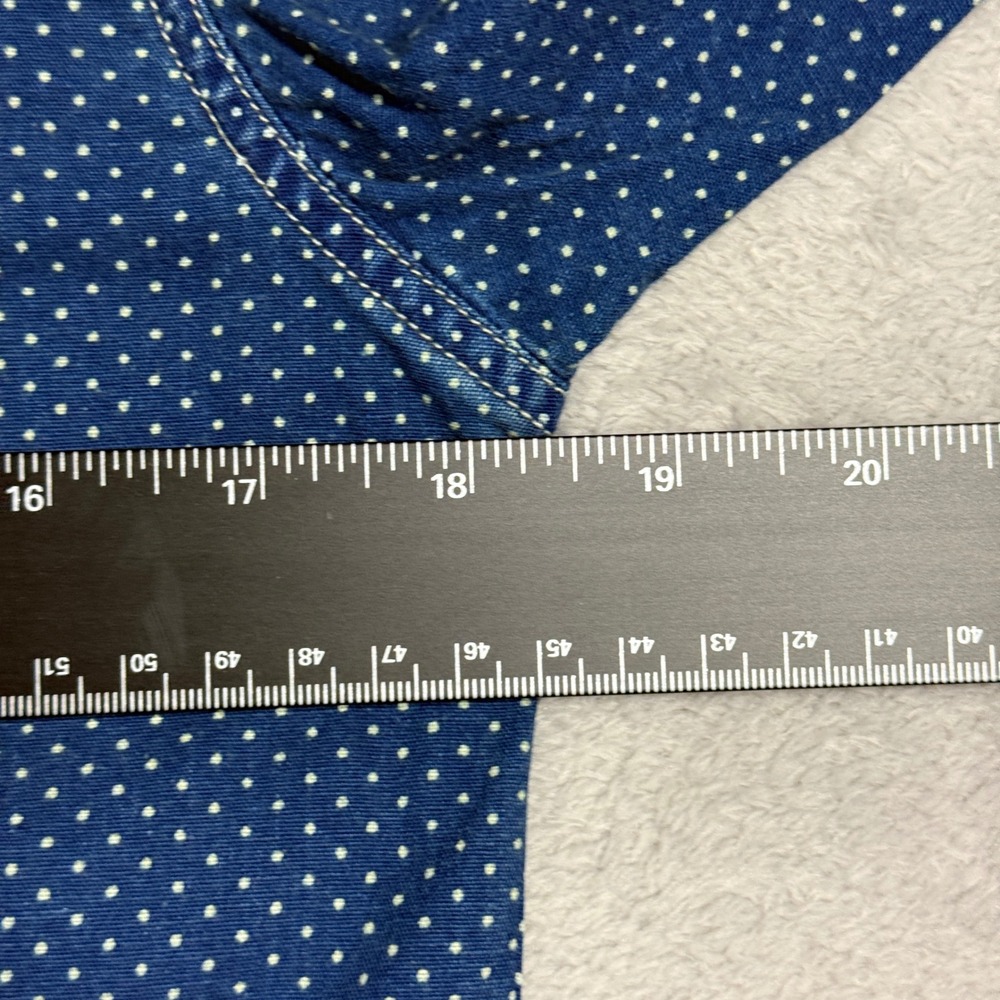Double RL Indigo Cloth Shirt Mens XS Blue Polka Dot Workwear Button Down RRL - Picture 6 of 11